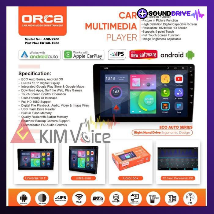 Head Unit Android ORCA ADR- 9988 Eco Auto Series RAM 2/32GB 9 Inch 10 Inch - 9 Inch