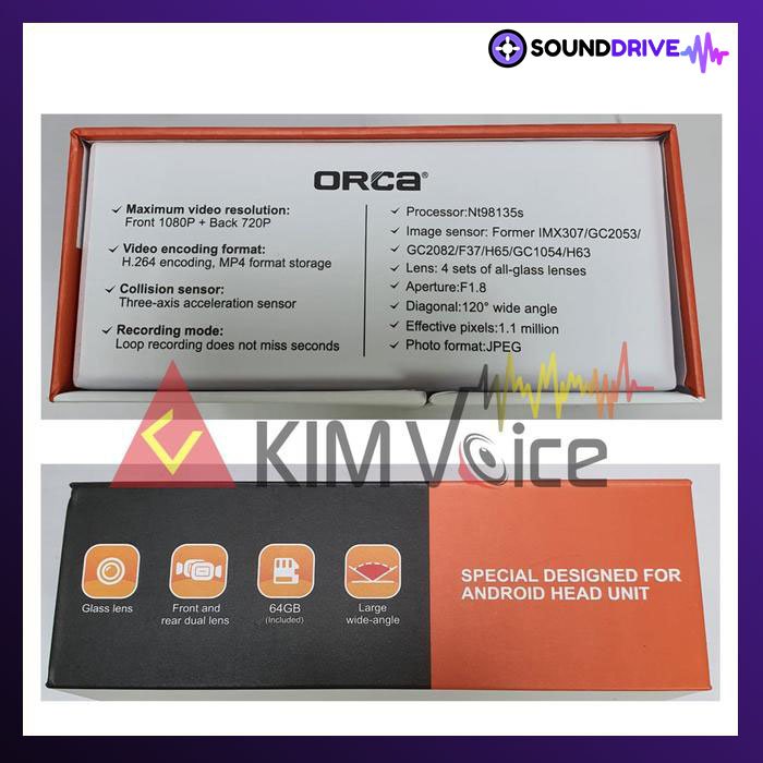 Kamera Dascam Orca Dual Camera DVR depan belakang Free MMC 64GB - Image 5