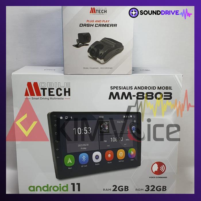 Head Unit Android Mtech MM-8803 + Kamera DVR Voice Command RAM 2/32GB - 9 inch - Image 2