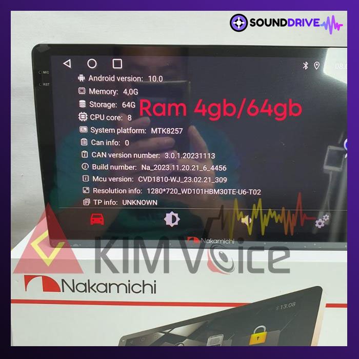 Head Unit Android Nakamichi 9 inch OEM Ford Ranger Everest Mazda BT-50 - RAM 4/64GB - Image 5