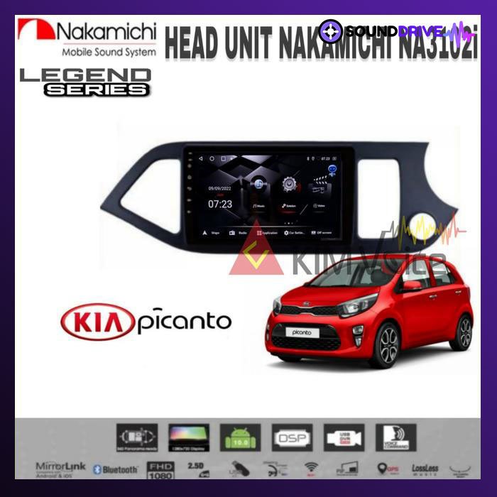 Head Unit Android Nakamichi 9 inch OEM KIA Picanto 2011-2015 Soket pnp - RAM 4/64GB
