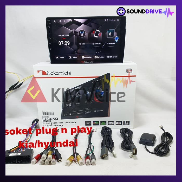 Head Unit Android Nakamichi 9 inch OEM Hyundai Santa Fe 2012 Up PNP - RAM 4/64GB - Image 3