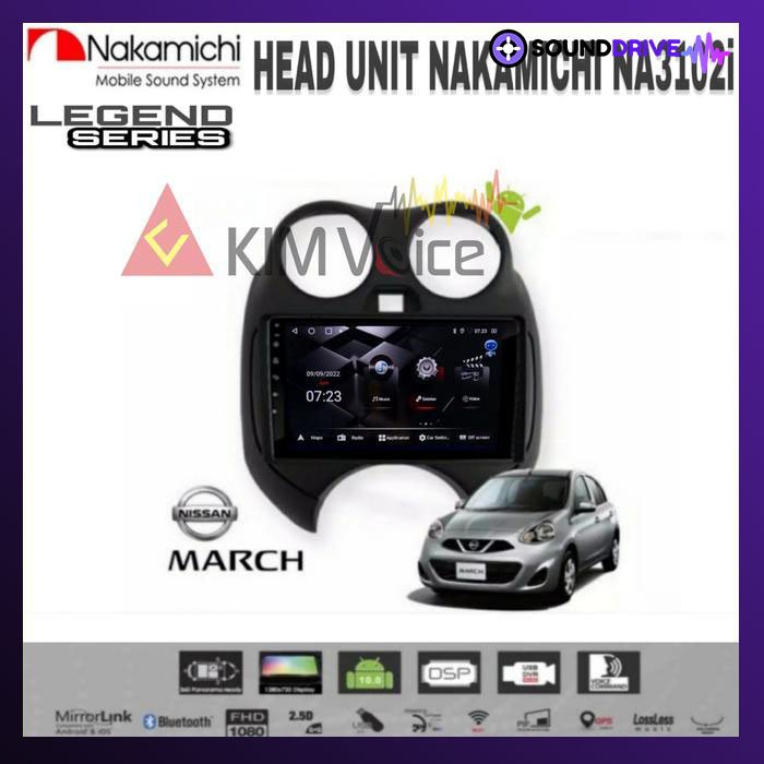 Head Unit Android Nakamichi 9 inch OEM Nissan March 2010-2014 - 2010-2013, RAM 4/64GB