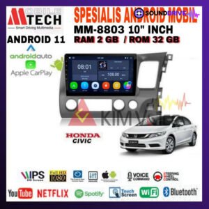 Head unit Android Mtech 10 inch Oem Honda civic 2006-2011 Soket pnp