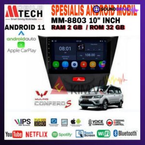 Head unit Android Mtech MM-8803 10 inch OEM Wuling Confero S Soket PNP Bluetooth Car