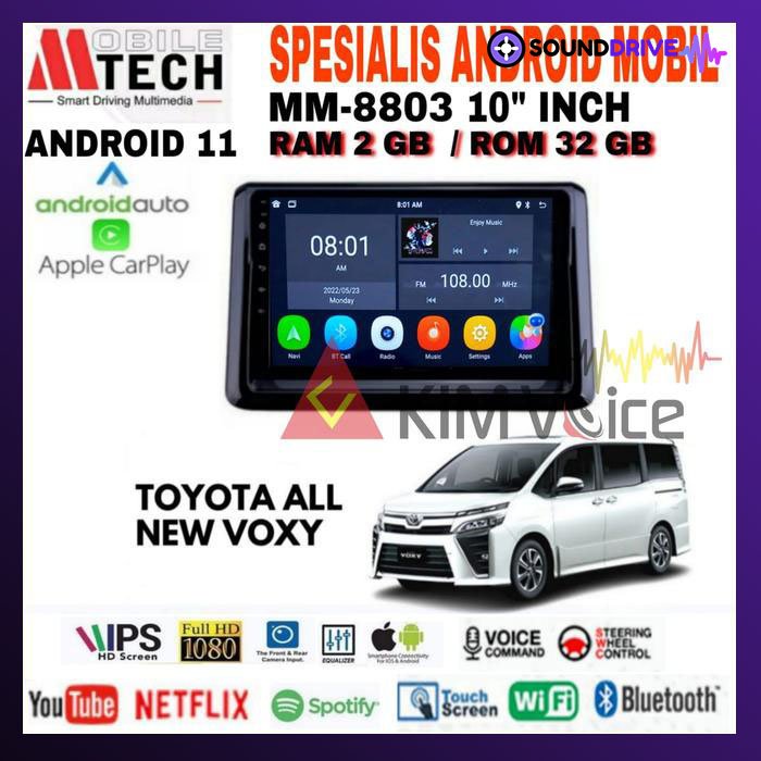 Head unit Android Mtech MM-8803 10 Inch OEM Toyota Voxy Voice Command