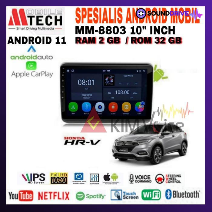Head Unit Android Mtech MM-8803 10 inch OEM Honda HRV Soket pnp