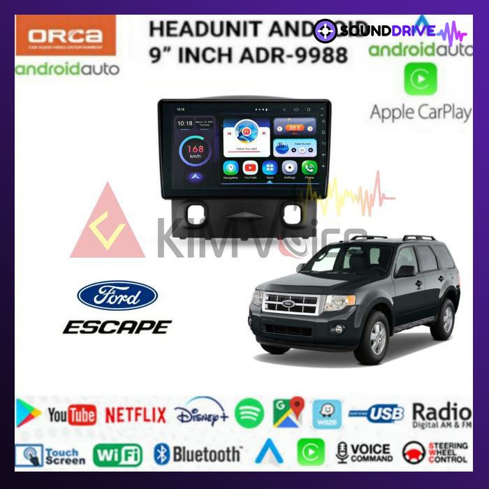 Head unit Android Orca 9 inch OEM Escape Voice Command