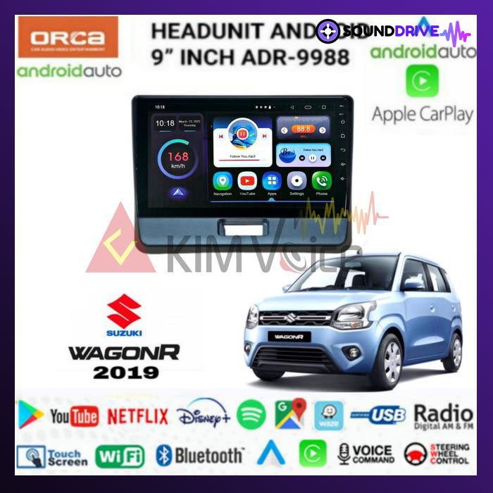 Head Unit Android Orca 9 inch OEM Karimun Wagon R 2019 up Soket pnp