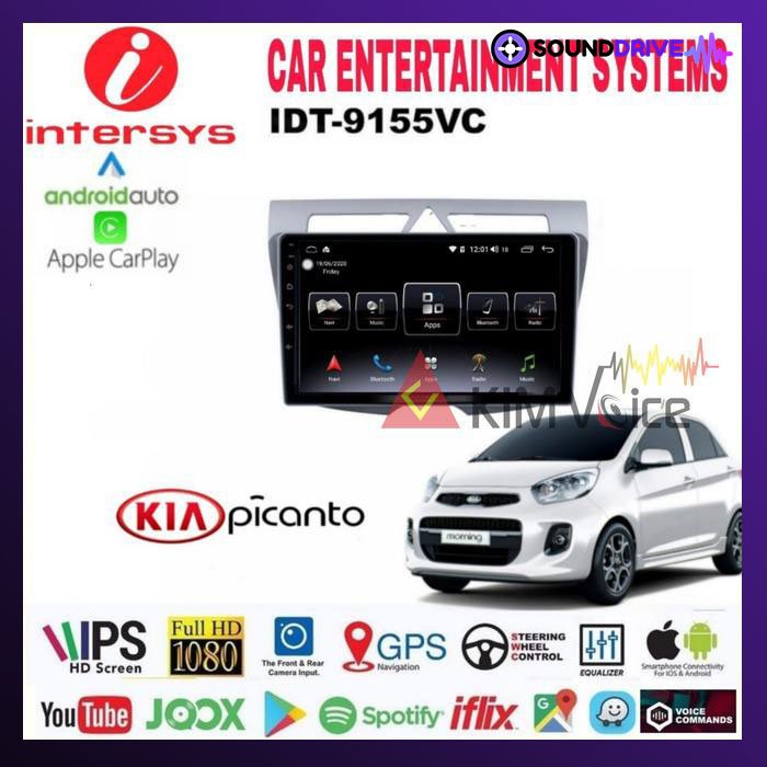 Head unit Android Intersys 9 Inch OEM KIA Picanto 2008up Voice Commad