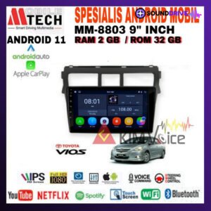 Head Unit Android MTech 9 Inch OEM Toyota Vios 2008- 2012 + Soket pnp - Hitam, 4/64GB