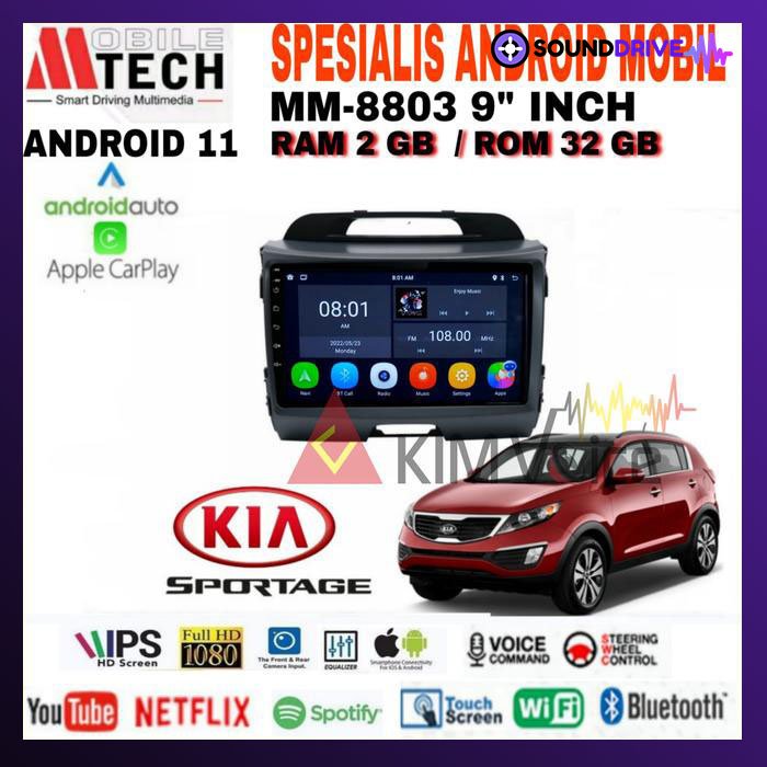 Head Unit Android Mtech 9 inch OEM KIA Sportage 2010-2016 Soket PNP - 4/64GB