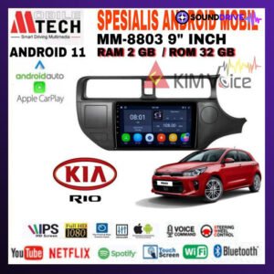 Head Unit Android Mtech 9 inch OEM KIA RIO 2012 Up Soket PNP - 2012-2014, 4/64GB