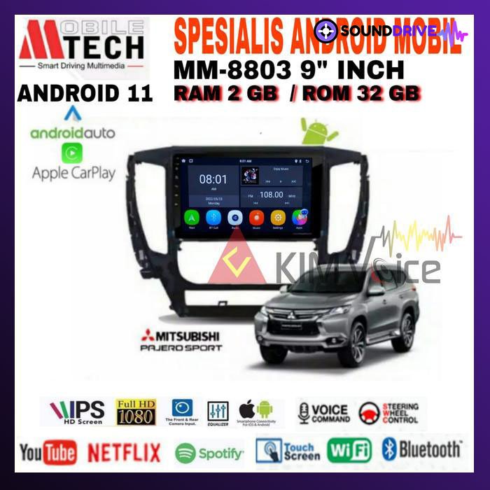 Head Unit Android Mtech 9 inch OEM Pajero 2017 Up Soket PNP - 4/64 GB