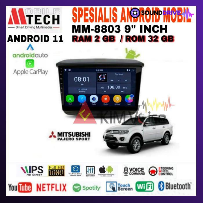Head Unit Android Mtech 9 inch OEM Pajero Sport 2010-2015 Soket PNP - 4/64GB