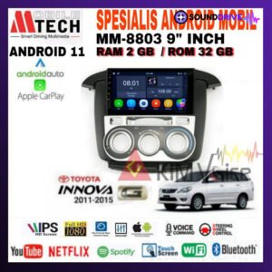 Head Unit Android Mtech 9 inch OEM Toyota Innova 2012-2015 Soket PNP - Type G, 2/32GB