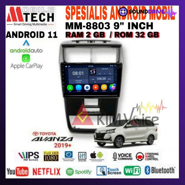 Head Unit Android Mtech 9 inch OEM New Avanza Xenia 2019-2021 PNP - 2/32GB