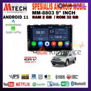 Head Unit Android Mtech 9 inch OEM Honda CRV 2007-2011 soket PNP - 2/32GB