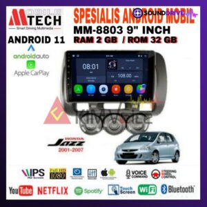 Head Unit Android Mtech 9 inch OEM Honda Jazz City 2002-2007 PNP - 2/32GB