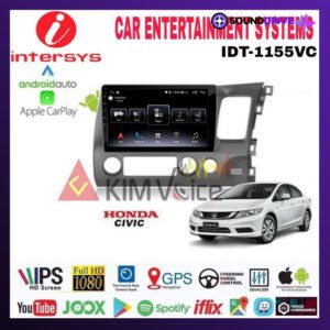 Head unit Android Intersys 10 inch Oem Honda civic 2006-2011 soket pnp