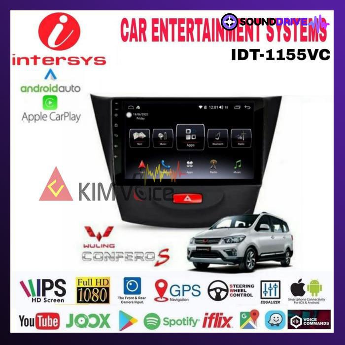 Head unit Android Intersys 10 Inch OEM Wuling Confero S + Soket pnp