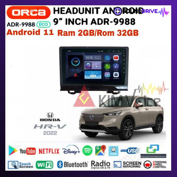 Head unit Android Orca Eco 9 inch OEM HRV 2022 up Soket pnp