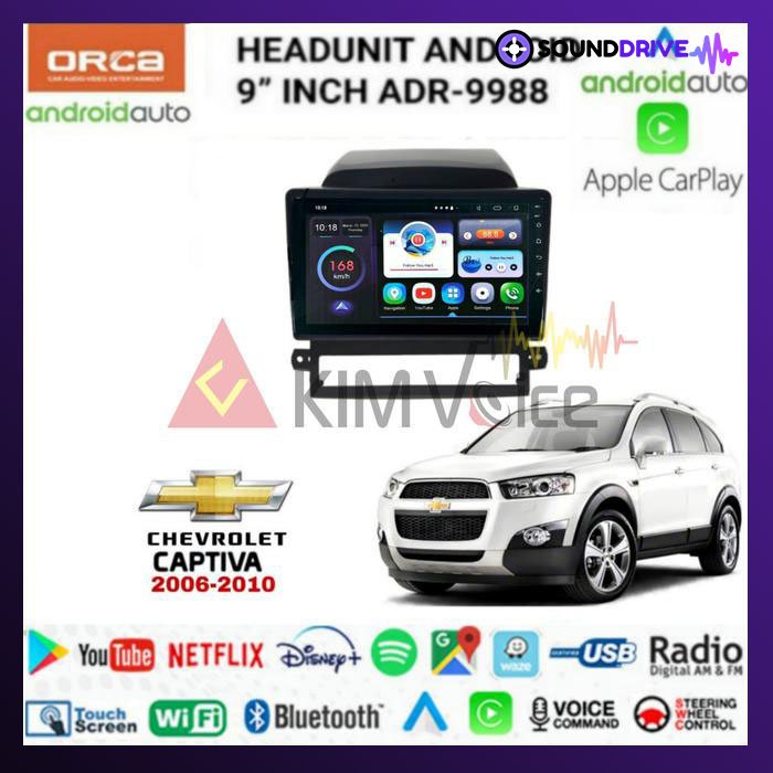 Head unit Android Orca 9 inch OEM Captiva 2008-2012 soket pnp