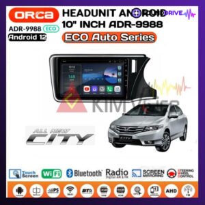 Head unit Android Orca Eco 10 Inch OEM Honda CITY 2015-2022 Soket pnp