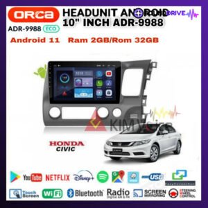Head unit Android Orca Eco 10 inch Oem Honda civic 2006 -2011 pnp