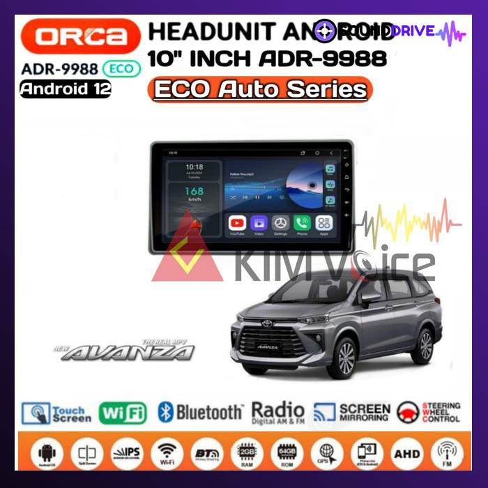 Head Unit Android Orca Eco 10 inch OEM Avanza 2022 up Soket pnp