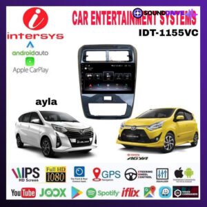 Head unit Android Intersys 10 Inch OEM Agya Ayla 2020 up soket pnp