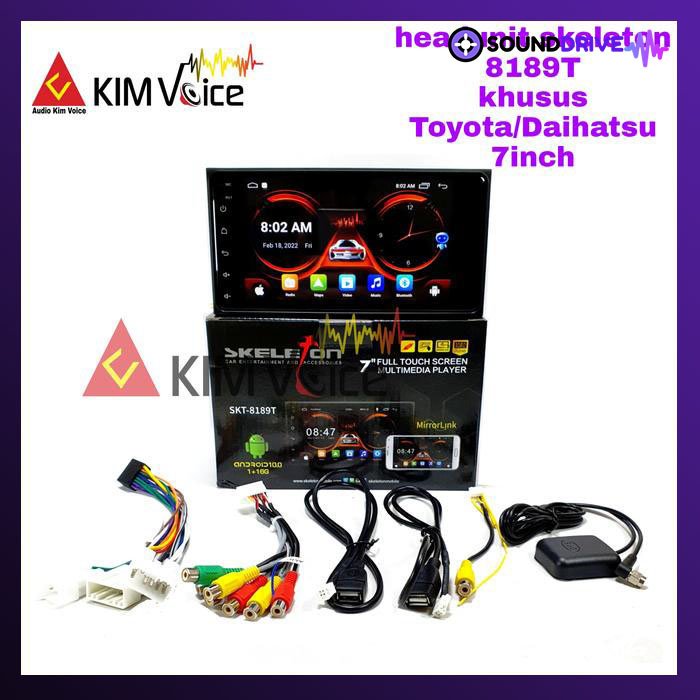 Head Unit Android khusus Toyota Daihatsu Skeleton 8189T 7" Soket pnp