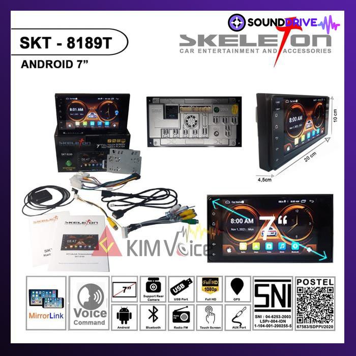 Head Unit Android khusus Toyota Daihatsu Skeleton 8189T 7" Soket pnp - Image 2
