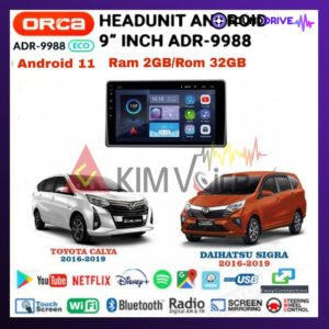 Head Unit Android Orca Eco 9 inch OEM Sigra/Calya 2016-2019 soket pnp