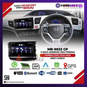 Head unit Android MIRAI 9 inch OEM Honda CIVIC 2012 - 2015 PNP Canbus