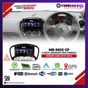 Head unit Android MIRAI 9 inch OEM Nissan JUKE 2011-2018 Soket pnp