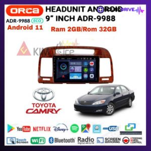 Head unit Android Orca Eco 9 inch OEM Camry 2002-2005 Soket pnp - wood