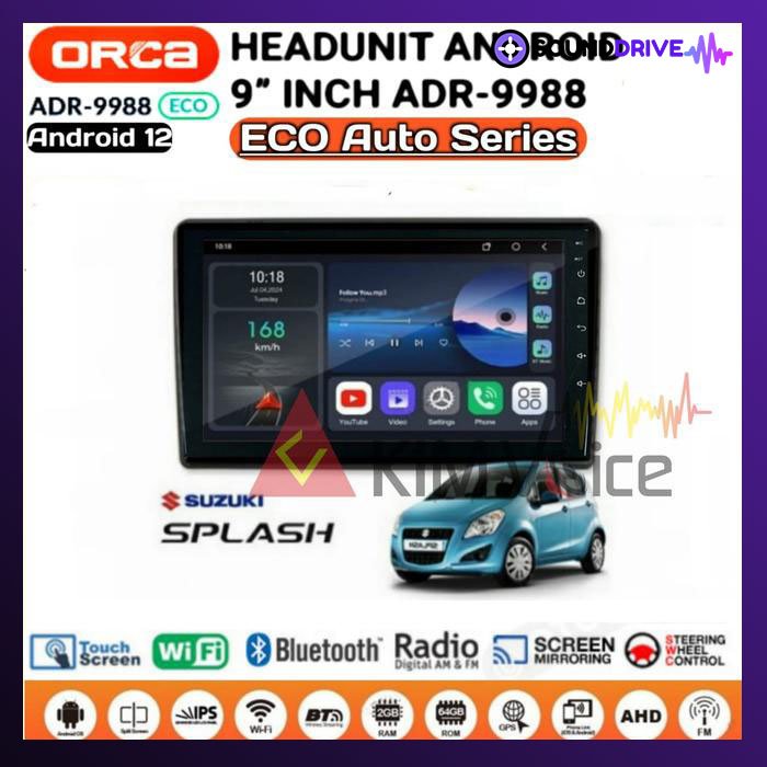 Head unit Android Orca Eco 9 inch OEM Splash + soket pnp