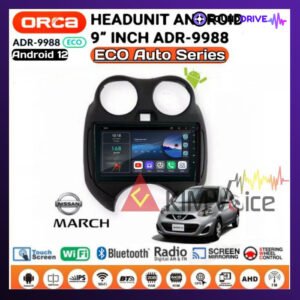 Head Unit Android Orca Eco 9 inch OEM Nissan March Soket pnp