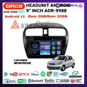 Head Unit Android Orca Eco 9 inch OEM Mirage soket pnp