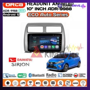 Head Unit Android ORCA ECO 10 inch OEM SIRION 2015 UP + Soket PNP - Hitam