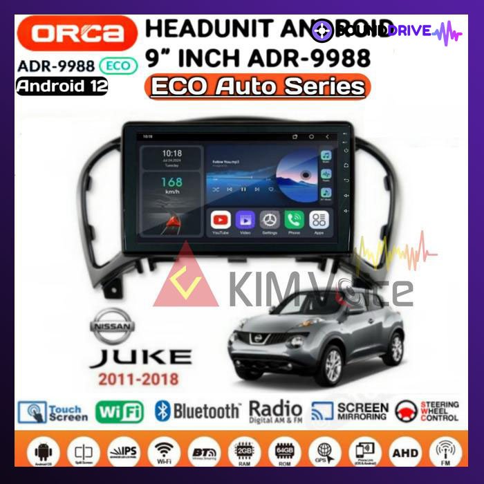 Head Unit Android Orca Eco 9 inch OEM Nissan Juke 2011-2018 Soket pnp