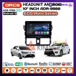 Head unit Android ORCA ECO 10 Inch OEM YARIS/VIOS 2013-2016 Soket PNP