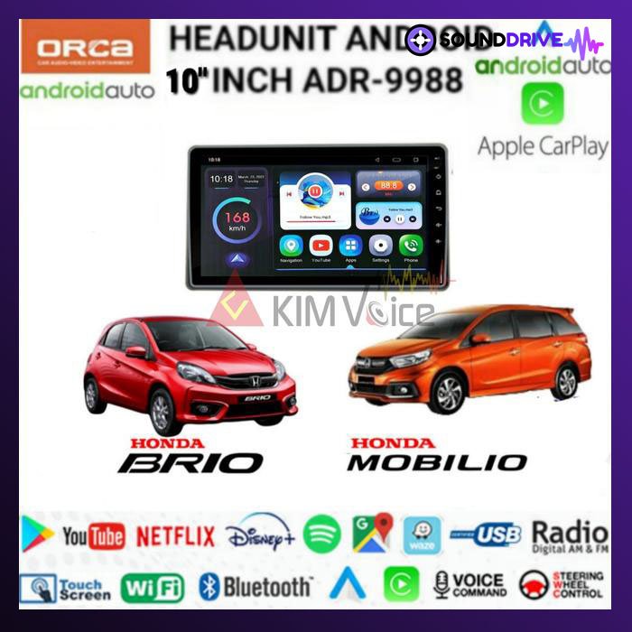 Head Unit Android Orca OEM Brio Mobilio BRV 2012-2015 9 inch 10 inch - 9 INCH