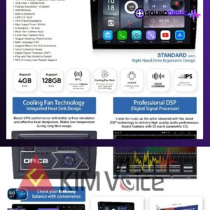 Head unit Android ORCA ADR-9988 Android Auto Car Play Voice Command - 10 Inch