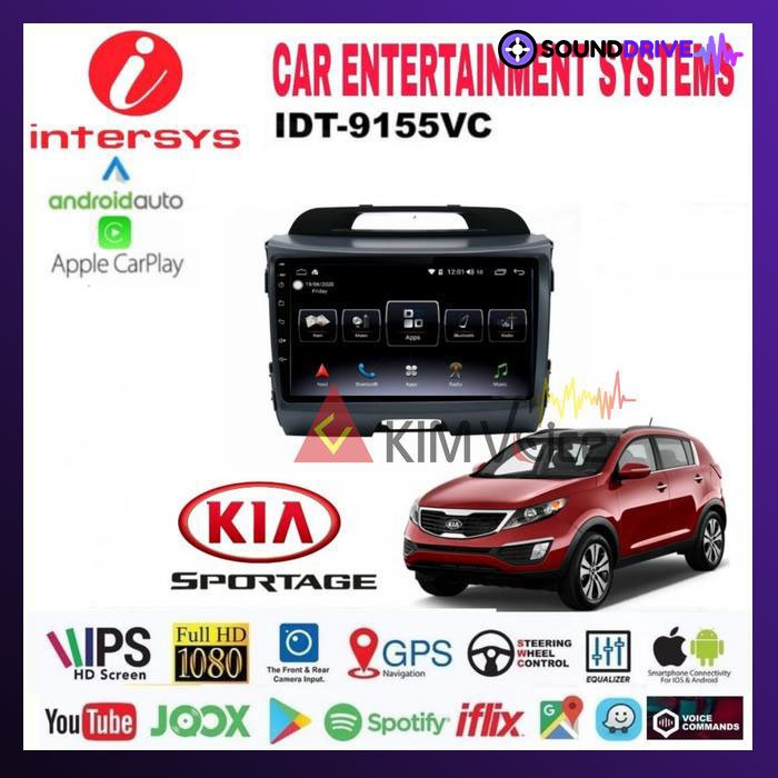 Head Unit Android Intersys 9 inch OEM KIA Sportage 2010-2016 Soket PNP