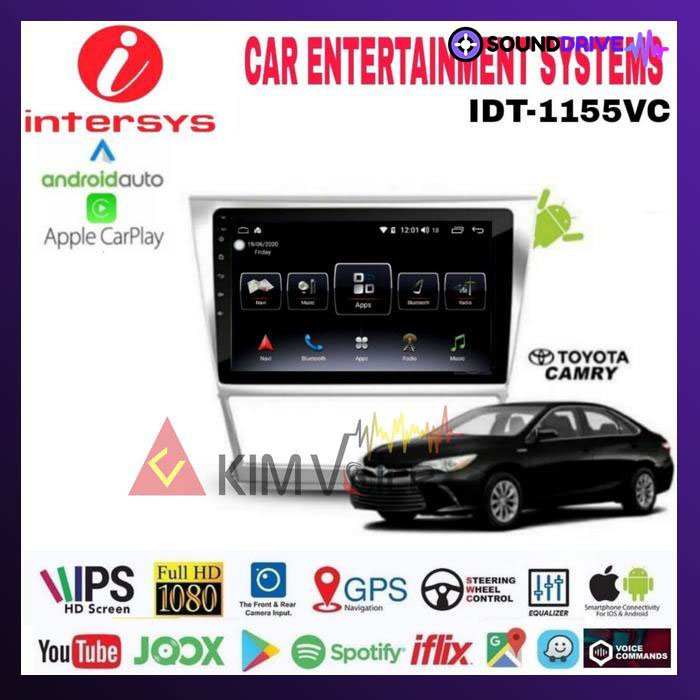 Head Unit Android Intersys 10 Inch OEM Camry 2006-2012 soket pnp - 9 inch