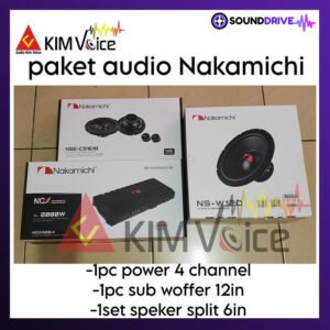 Paket Audio NAKAMICHI Power 4 Chnl + Subwoofer 12 Inch + Split 6 Inch