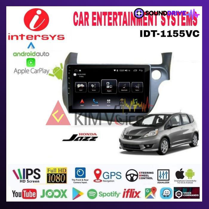 Head Unit Android Intersys 10 inch OEM Honda Jazz 2008-2013 Soket pnp