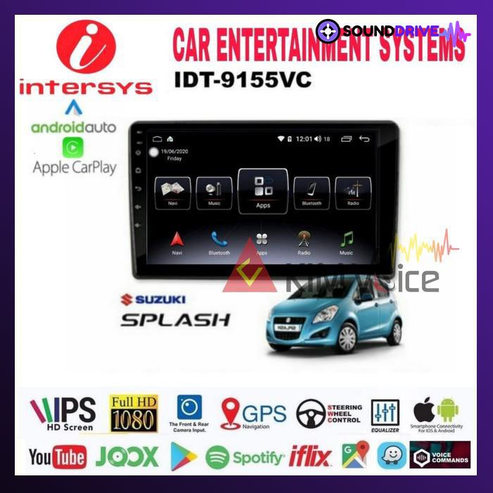 Head unit Android Intersys 9 Inch OEM Suzuki SPLASH Soket PNP
